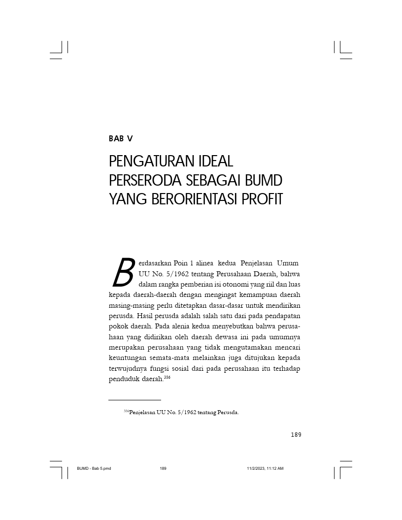 Eksistensi Perseroda sebagai BUMD yang Berorientasi Profit
