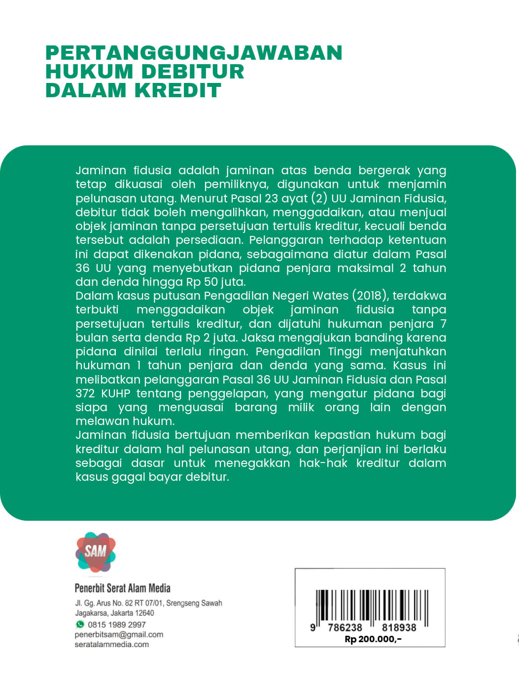 Pertanggungjawaban Hukum Debitur dalam Kredit